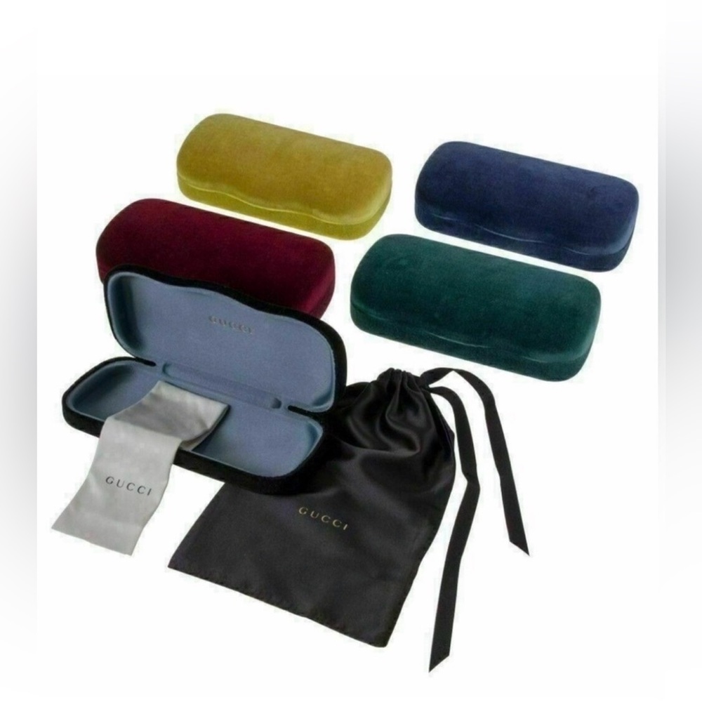 NEW Gucci Velvet Eyewear Case - Green, Blue, Burgundy, Black
